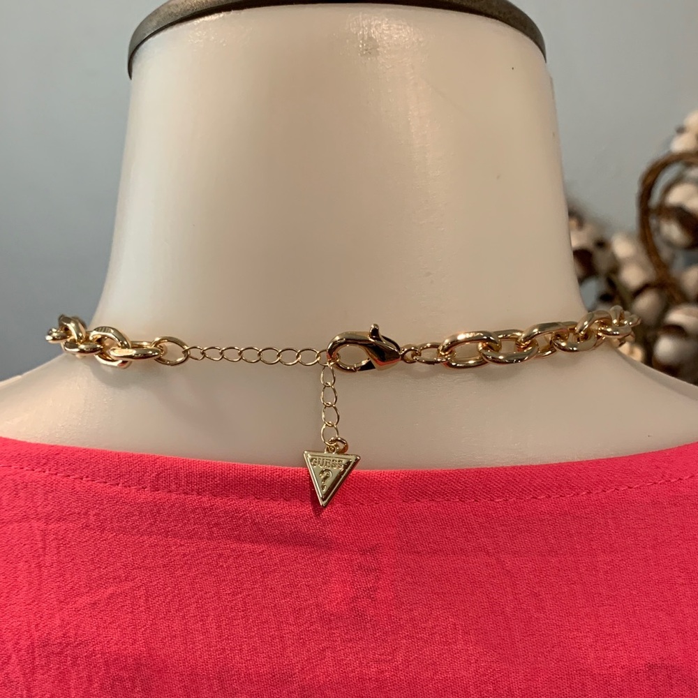 Guess Pink and Gold Floral Necklace - Picture 3 of 3